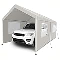 Carports 10×20 Heavy Duty, Portable Carport Garage Tent, Outdoor Storage Shelter,Car Shelter All Weather,Car Canopy for Truck,Car,Boat,Truck (White)