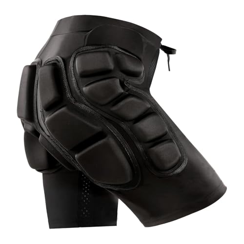 Relaxyee Impact Shorts with 3D EVA Hip & Tailbone Pads Padded Protection for Snowboarding Skiing & Skating | Breathable Crash Pants for Men & Women