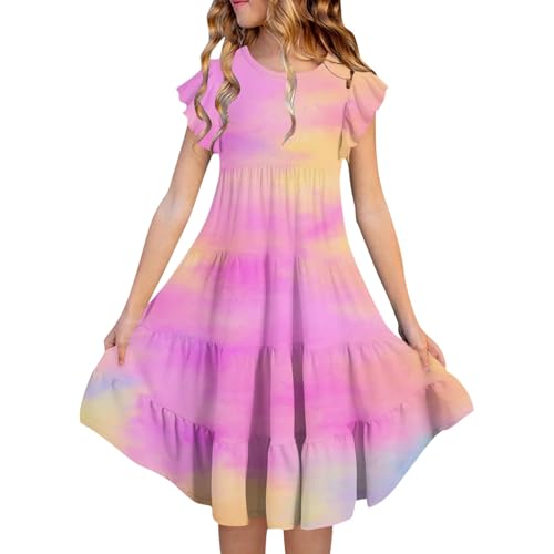 Robe d'été pour filles fluide et infroissable double couche pour fillette active