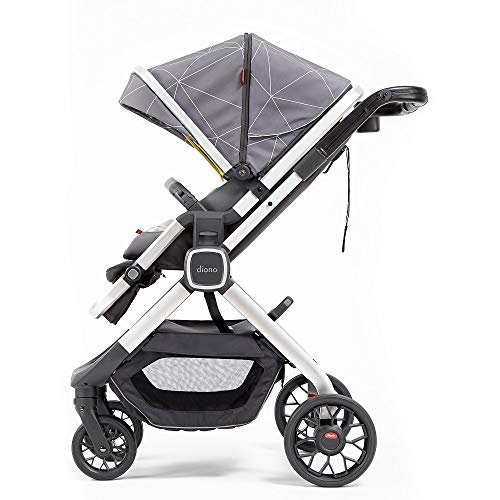 Image of Diono Quantum2 3-in-1 Multi-Mode Stroller for Baby, Infant, Toddler Stroller, Car Seat Compatible, Adaptors Included, Compact Fold, XL Storage Basket, Gray Linear