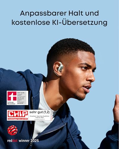 Soundcore by Anker AeroFit 2, Open-Ear Kopfhörer, KI-Übersetzung, IP55 – Ansicht 2