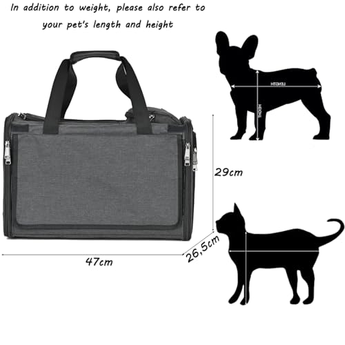 Cozywind Cat Bag Transport Bag Dog Box Foldable Dog Transport Box Cat Transport Box Dog Bag for Small Dogs and Cats Pet Carrier Bag Cat Carrier Bag with Shoulder Strap (Black) - Image 3