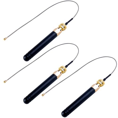 Wishiot 915mhz lora Antenna 2dBi Gain U.FL IPEX 1 to SMA Connector for Lora Board Lora32u4 II WiFi Lora32 IoT Projects (Pack of 3)