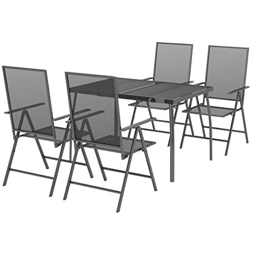 Salon de jardin gain de place avec chaises pliantes anti-rouille