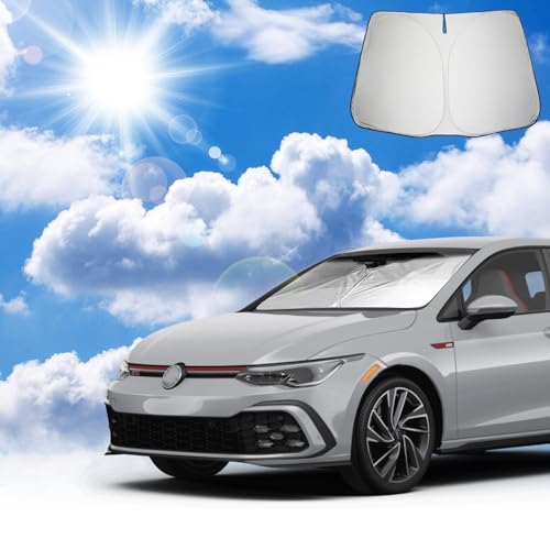 Coleya Pare-Soleil Auto Compatible avec VW Golf 8 8.5 2020-2025, Golf 8 Couverture pour Pare-Brise Avant, VW Golf 8 Accessoires Protection Solaire, Pliable, Bloque...