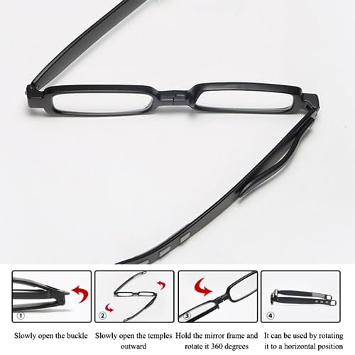 Image of First Lens iRotate Foldable Blue-Light Reading Glasses | Black