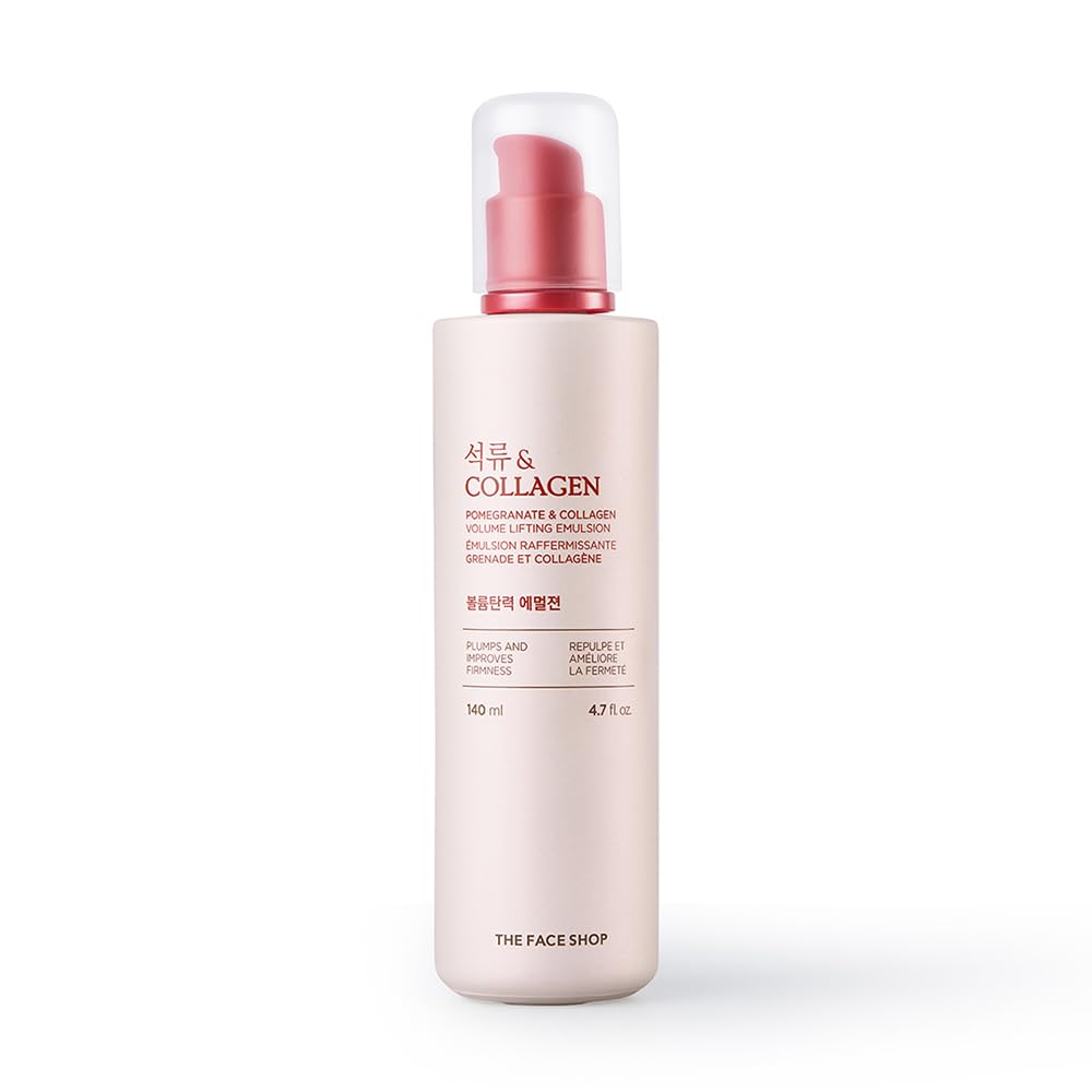 The Face ShopPomegranate & Collagen Volume Lifting Emulsion | Deep Revitalizing Emulsion for Moisture Barrier Strengthening | Plump & Smoothen Your Skin, 4.7 Fl Oz