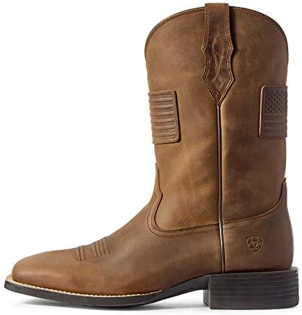 Ariat Mens Sport Patriot II Western Boot Distressed Tan 10 Wide | Image 1