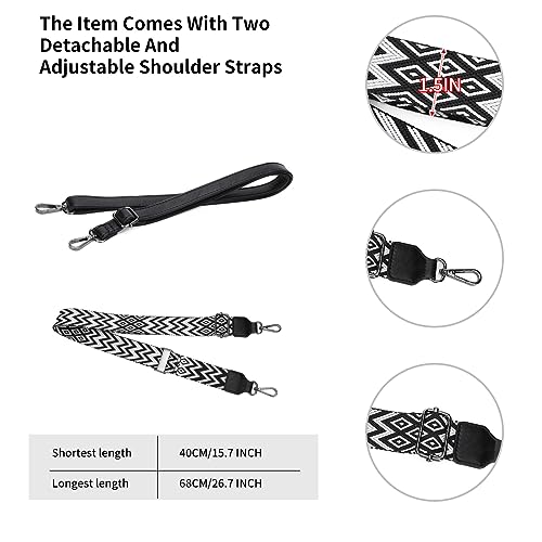 KL928 Crossbody Purses for Women Shoulder Bags with 2 Straps,Black3