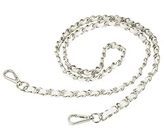 A Silver Chain White Leather 47.2"