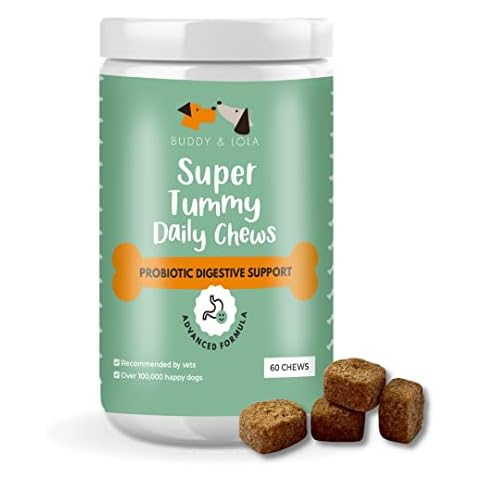 Buddy & Lola Probiotics For Dogs - Daily Dog Probiotic Chews For Digestive Health - Beneficial Prebiotics, Probiotics & Fibre For Better Gut, Firm Stools, Less itching & Improved Canine Health Cover