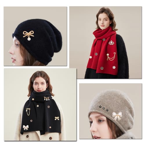 60 PCS Pearl Brooch, Junk Sock Charms, Socks Safety Pin Brooches, Women's Hat Dresses Brooches and Pins, Sweater Shawl Clip Neckline Safety Pin Decoration Accessories (Multicolor)4