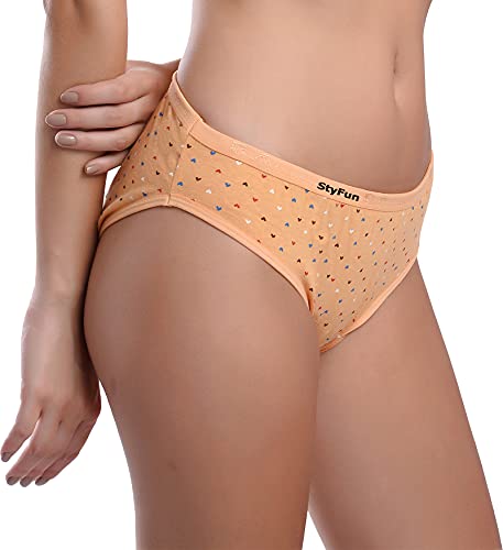 Image of StyFun Women Cotton Hipster Panties for Women Daily Use, Back and Front Coverage, Multicolor, for Size- S, M, L, XL, XXL, See Main Image to Check How Many Panty You Will Get