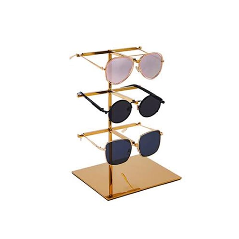 Brillenständer für Brillen, Lesebrillen, Schaufenster für Brillen, Sonnenbrillen, Brillen, Präsentationsständer für Zuhause oder Brillengeschäft, goldfarben, 18 x 15 x 43 cm