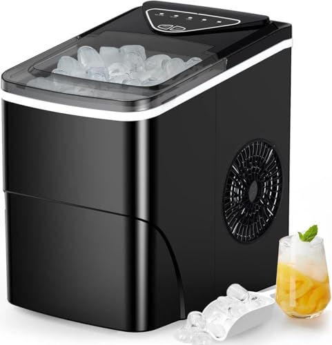 Image of Silonn Countertop Ice Maker - Efficient Self-Cleaning Ice Machine with 2L Capacity, 26lbs in 24Hrs, 2 Sizes of Bullet Ice for Home Party