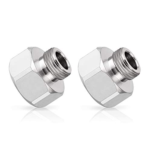 Water Hose Adapter, Arofa Brass Faucet Hose Adapter 3/8 to 1/2 Adapter Compression Fitting with 1/2Â toÂ 3/8Â Reducer Kitchen Faucet Hose Adapter 2 Pieces