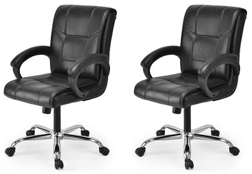 Image of GOYALSON Comfortable Revolving Chair for Director Principal Manager Office with arm Rest with Wheels and Cushioned seat Back (2, Black, Heavy 1)