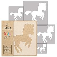 NAKLEO Schilderen Stencils Set voor Kinderen, 5 stuks Sjablonen 9x9 tot 34x34cm Uil Dier Vogel, Plastic en Herbruikbare Tekening Sjabloon, Kamer Decor, Craft DIY Muur Meubilair