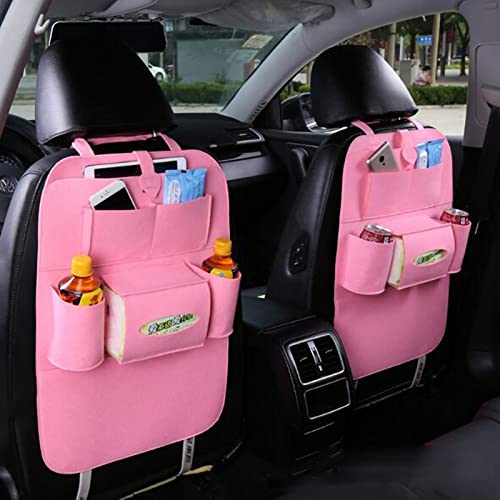 Dioche Organizer per Sedile Posteriore Dell'Auto Organizer per Seggiolino Auto Borsa per Sedile Posteriore per Auto Resistente Allo Sporco A Prova di Calcio Pulizia Facile Pratico (Rosa)