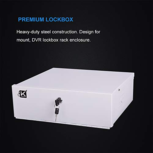 Kenuco White Heavy Duty 16 Gauge Steel Dvr Security Lockbox With Fan (Wh 18'' X 18'' X 5'') #TOP1