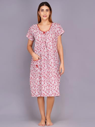 Image of Breezly Women's Pure Cotton Night Dress Nighty for Women Multicolour