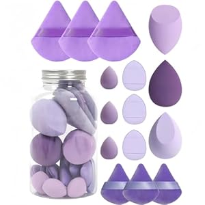 15 PCS Makeup Sponge Beauty Blenders, Make-up Sponges for Foundation, Blending Sponge Powder-Puff for Liquid, Cream and Powder, Wet-Dry Dual-Use