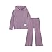 MIANZHI Girls 2 Pieces Outfits Lounge Set Knit Hoodies Flare Pants Sweatshirts and Sweatpants Kids Tracksuits 5-14 Years