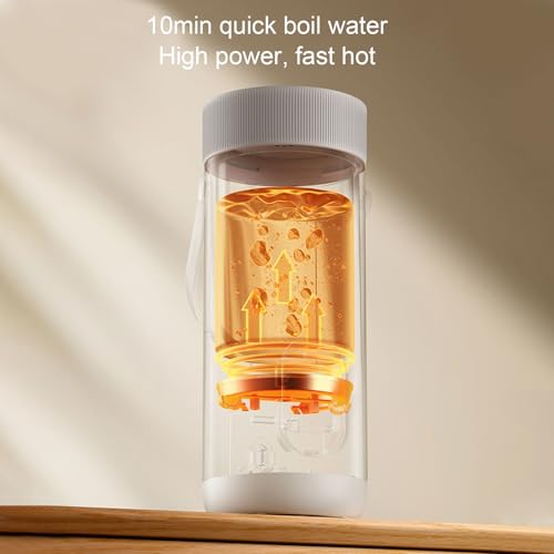 Tetera eléctrica portátil de viaje 350ml acero inoxidable miniatura 6