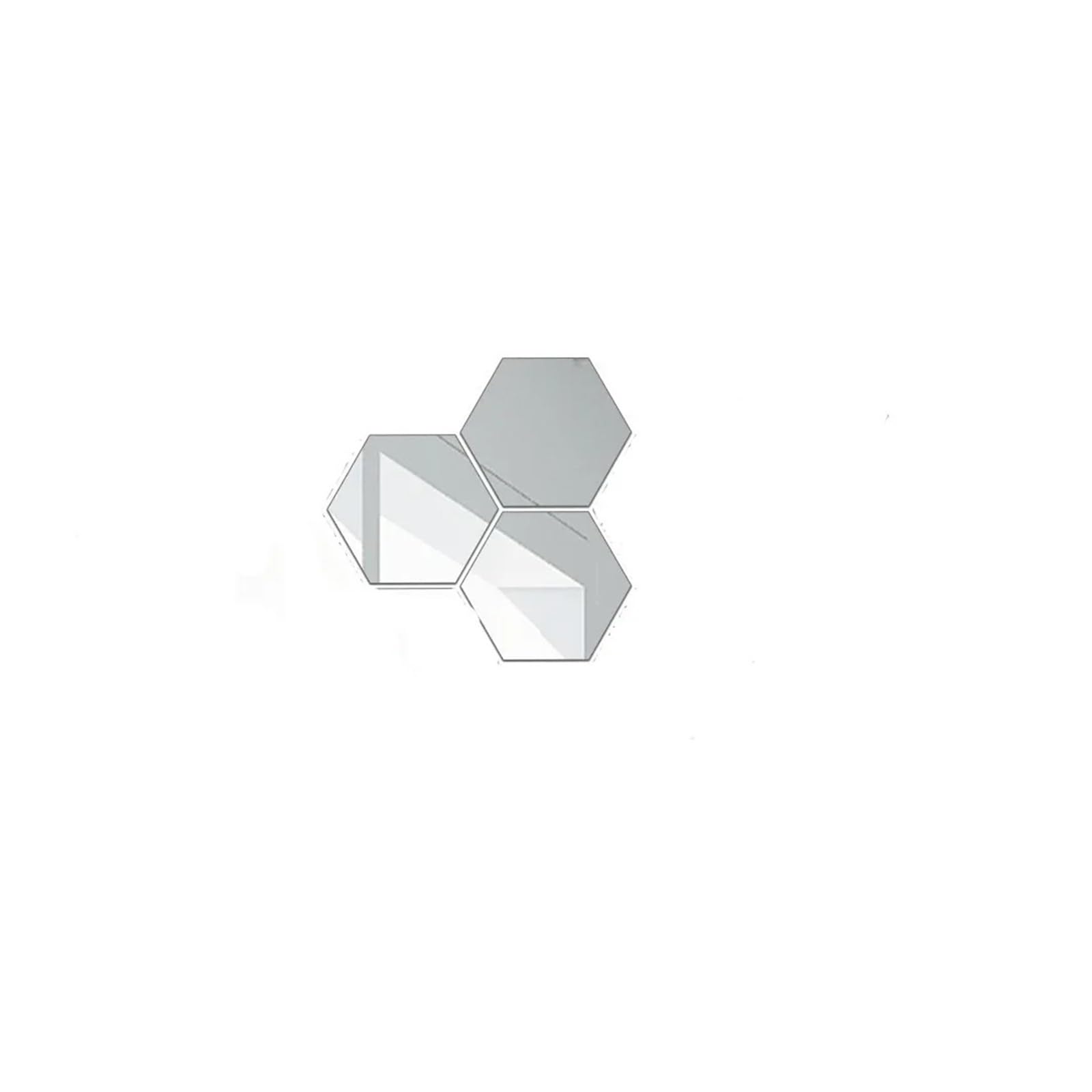 Hexagonal Mirror Wall Sticker Hexagon Mirror Wall Stickers Self Adhesive Removable Livingroom Bathroom Bedroom Wall Decoration Mirror Home Decoration(3pcs Silver,XL 150x130x75mm)