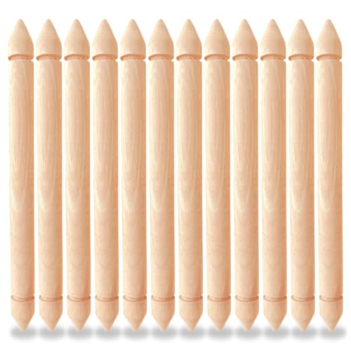 Image of BLOOMAX 20mm Thick Walnut Polished Wood Dowels | 12 Inch Length | Pack of 8 | Premium Dark Hardwood Round Sticks for Luxury Crafts, DIY Furniture & Home Decor (±0.50mm Tolerance)
