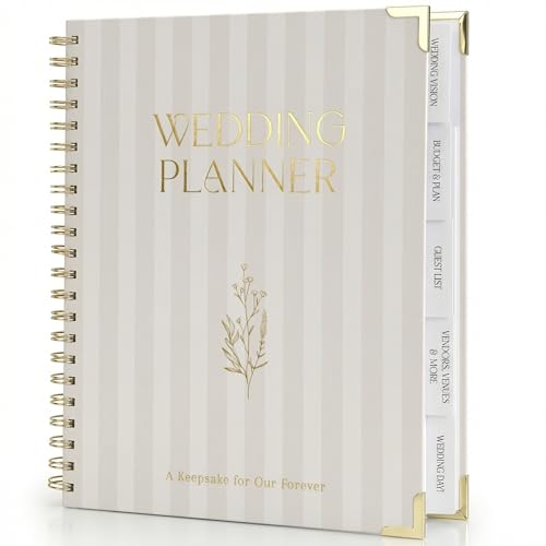 Beautiful Wedding Planner Book and Organizer - Perfect for Detailed Planning Of Your Big Day - Unique Engagement Gift for Newly Engaged Couples, Future Brides and Grooms