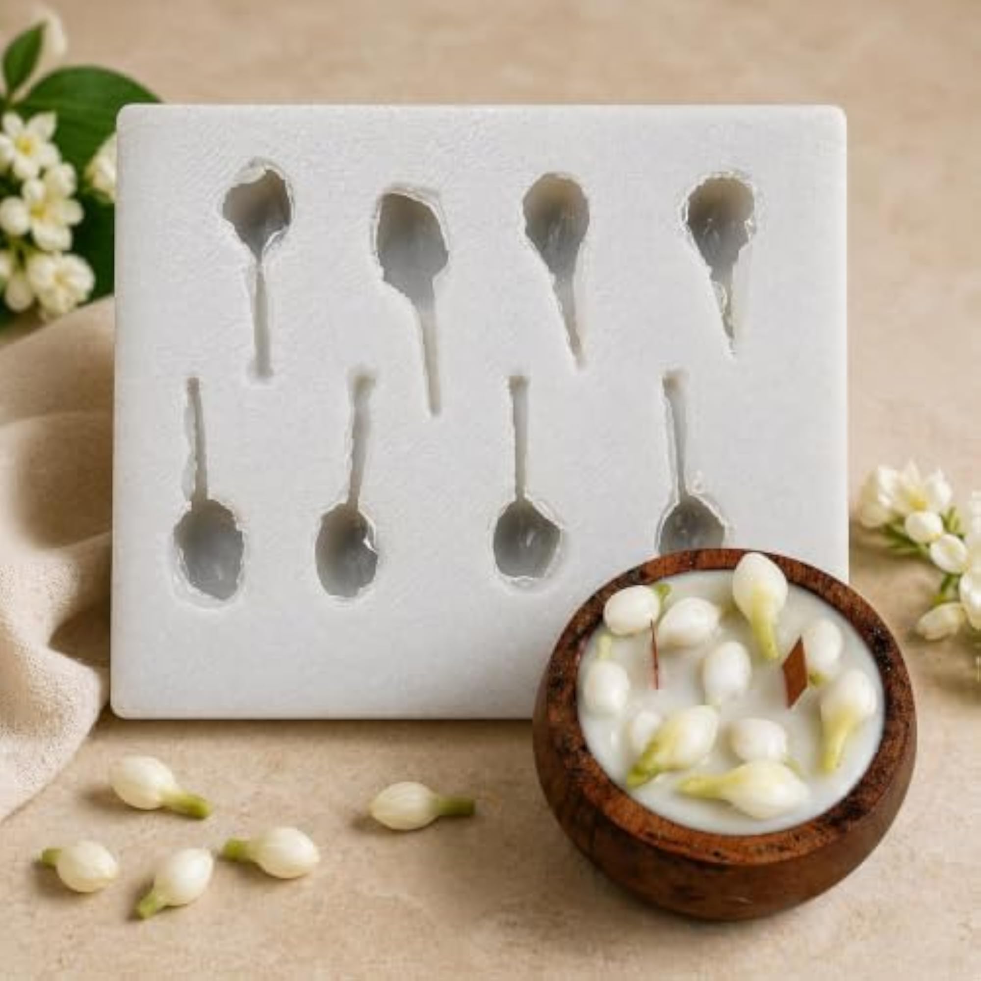 Mogra Buds Flower Candle Mold Silicone 3D