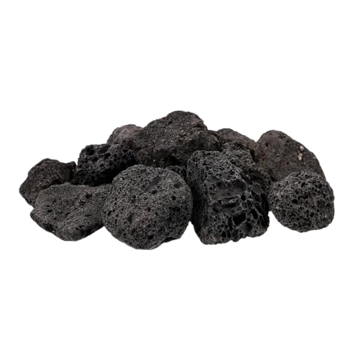 WESIEVYA Piedras Negras Volcánicas Porosas para Acuario y Jardinería Grava Natural Decorativa para Plantas y Paisajismo Bolsa Grande para Maceteros y Exteriores