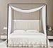 Akiky Canopy Bed Curtains White Bed Canopy Drapes Sheer Curtain Bed Scarf 1 Curtains Panel for Full Queen Size Bed décor