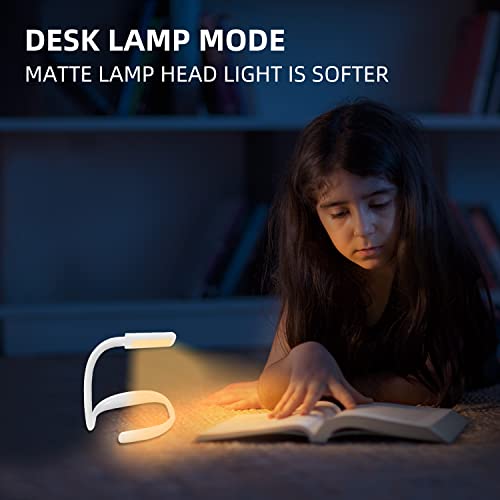 Image of Neck Reading Light for Bed Adjustable: 3 Color Bendable Arms White | Book light for bedtime reading, 3 colors, bendable arms, hands-free, great for knitting camping repairing, ideal gift
