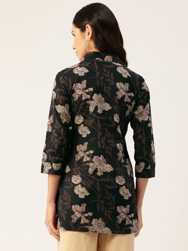 Image of feranoid Classic Collared Cotton Shirt with 3 /4 Sleeve for a Timeless Casual Look