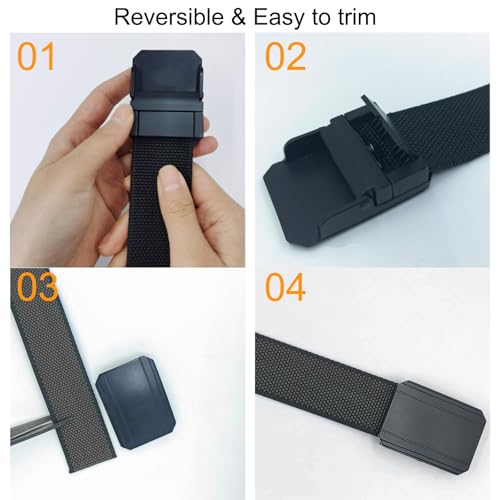 Casual Reversible Belt Men,2 and 1 Mens Belt with Double Sided,Adjustable Canvas Belt for Work,Military,47.24inch3