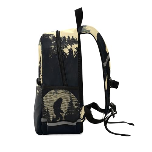 Walking Sasquatch Kids Backpack for Boys Girls, Small Toddler Schoolbag with Padded Back Strap Leash2