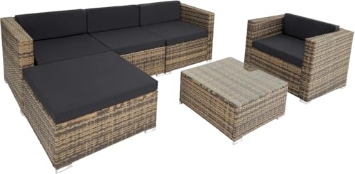 TecTake® Set Rattan Milano, Arredo Giardino Elegante con Poltrone, Panche,