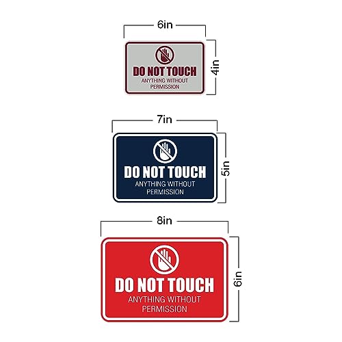 Panneau Do Not Touch Anything signalétique bureau plastique bleu