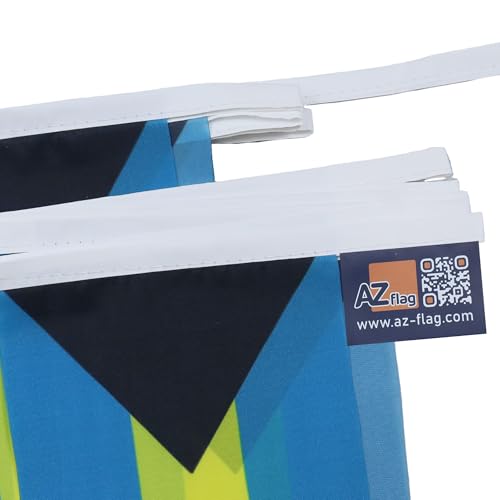Image of AZ FLAG Bahamas 6 meters BUNTING Flag 20 flags 9'' x 6'' - Bahamian STRING flags 15 x 21 cm