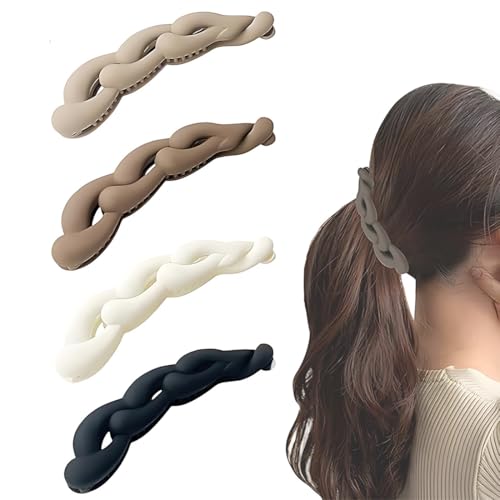4 pinzas para el pelo de banana, pinzas de plátano, pinzas para cola de caballo, pinzas antideslizantes para mujeres banana clip horquillas pelo mujer pasadores pelo mujer