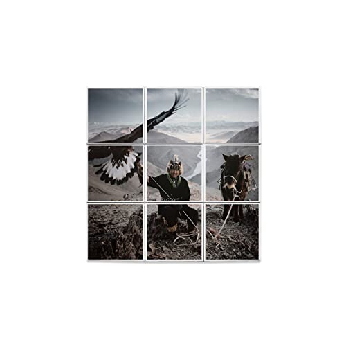 Carreaux céramique décoratif 32,4x32,4cm cadeau voyage chasseur aigle