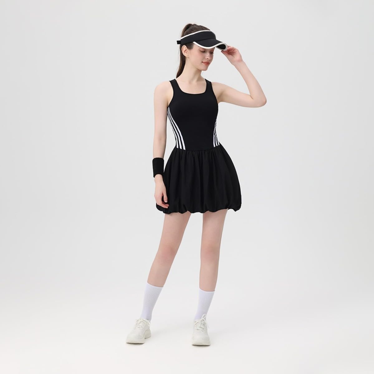 2026 Slim Fit Petal Hem Breathable Slimming Sports Tennis Dress Women's Tennis Skirt