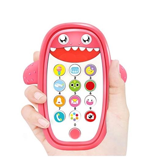 Baby Toys,Baby Phone Toys with Lights&Music,Early Learning Educational Smartphone Toy for Toddlers,Role Play Fun Toys for 1 Years Old Gifts (RED)