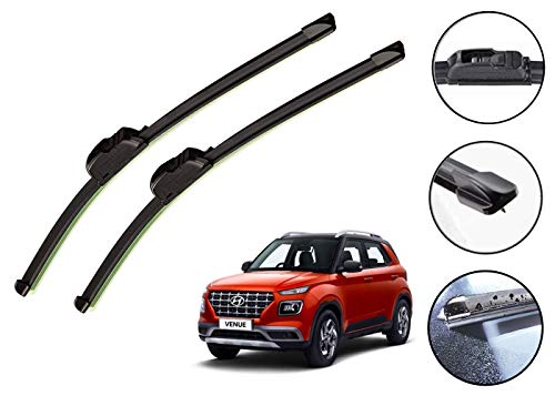 Image of Auto Hub Car Wiper Blades Compatibility With Hyundai Venue - Set of 2 Pcs (D-24,P-18)