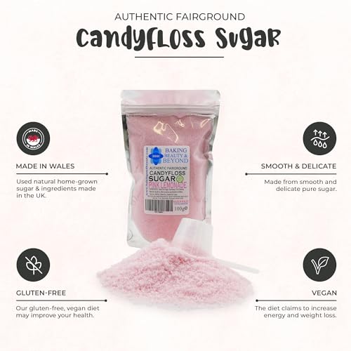 Baking Beauty and Beyond Premium Candy Floss Sugar 100g - Pink Lemonade Flavour