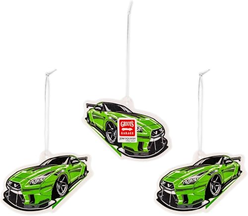 Griot's Garage Stinky-Be-Gone Hanging Air Freshener, Odor Remover, Car Scent for Garage, Closet, Laundry Rooms, Bathrooms, and More, 3 Pack, JDM Squash, 10827