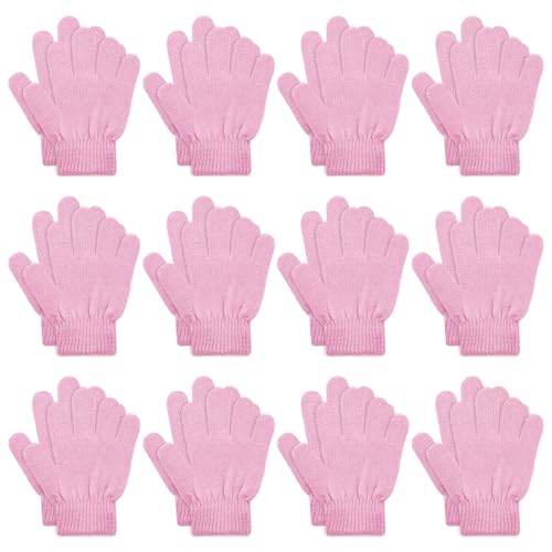 Image of ONESING 12 Pairs Kids Gloves - Warm Knitted Winter Gloves Bulk for Girls Boys | Children Gloves Designed for Cold Weather