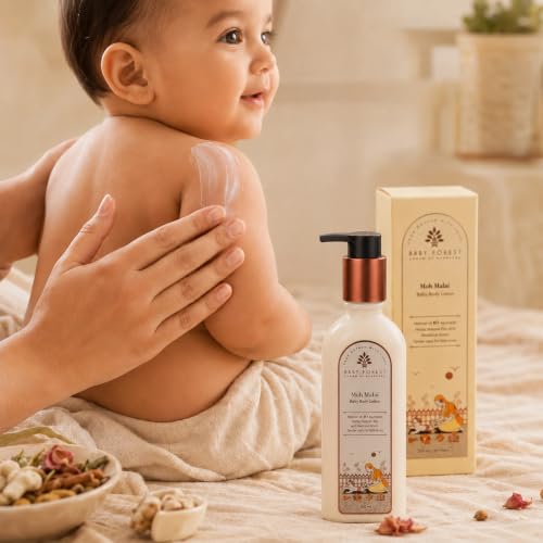 Image of Baby Forest Rich Moisture Nourishing Baby Lotion | With Moisturizing Cream for Baby's Soft Skin | Gentle Daily Care for Newborns & Infants | 200ml | Paraben-Free, Derma Safe